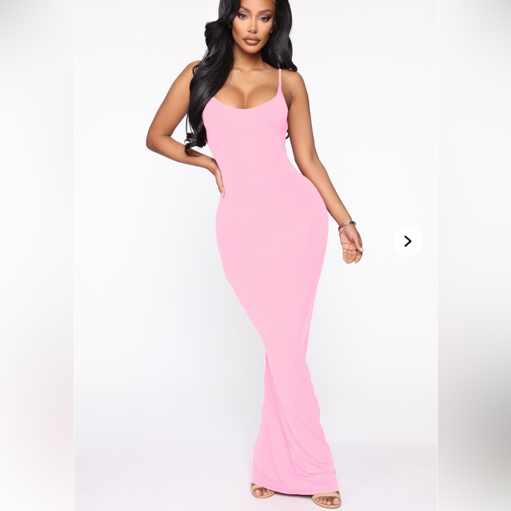 Fashion Nova Pink Maxi Dress - stretchy